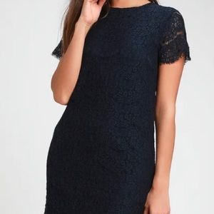 Lulu's Navy Lace Mini Dress